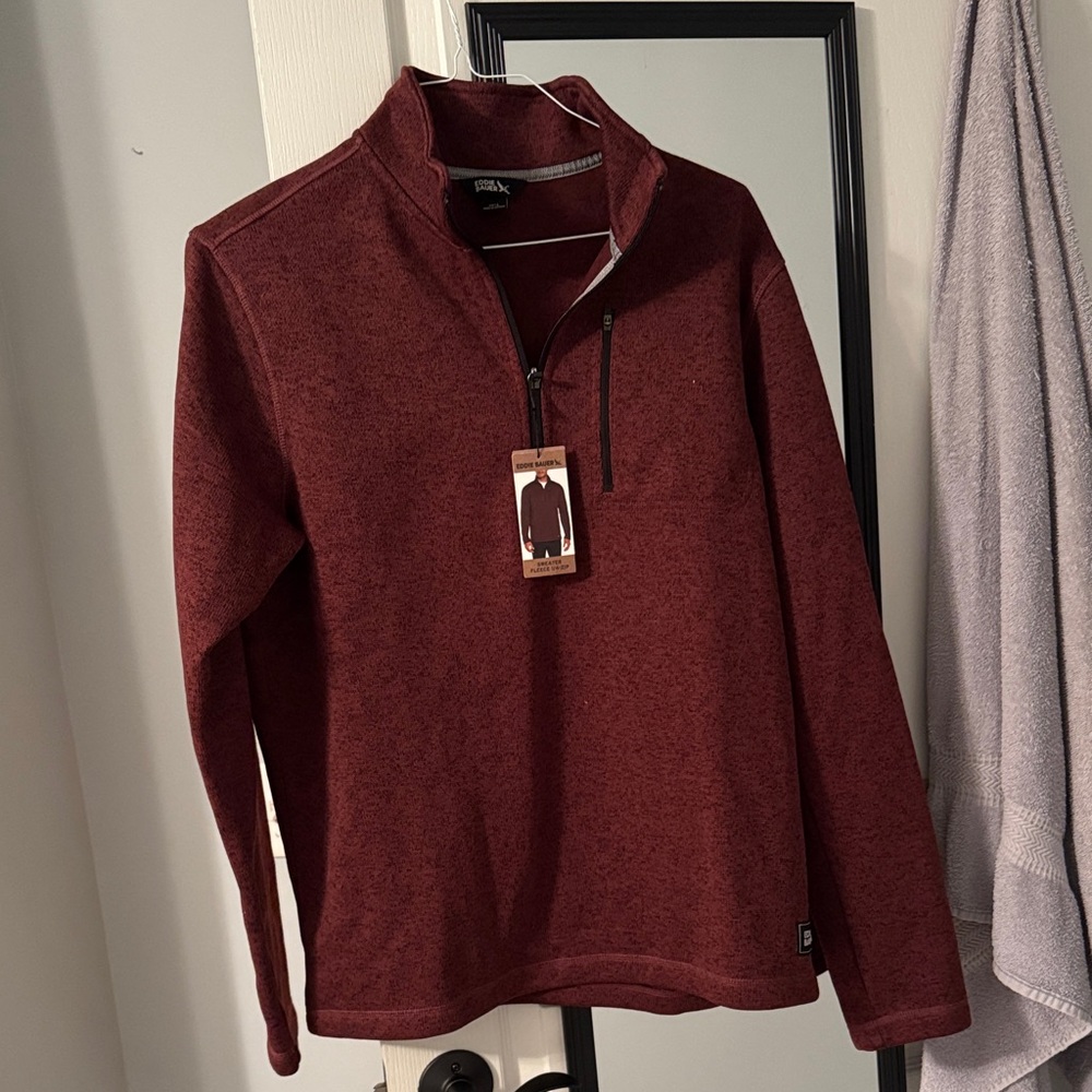 Eddie Bauer Men's Maroon quarter Zip
